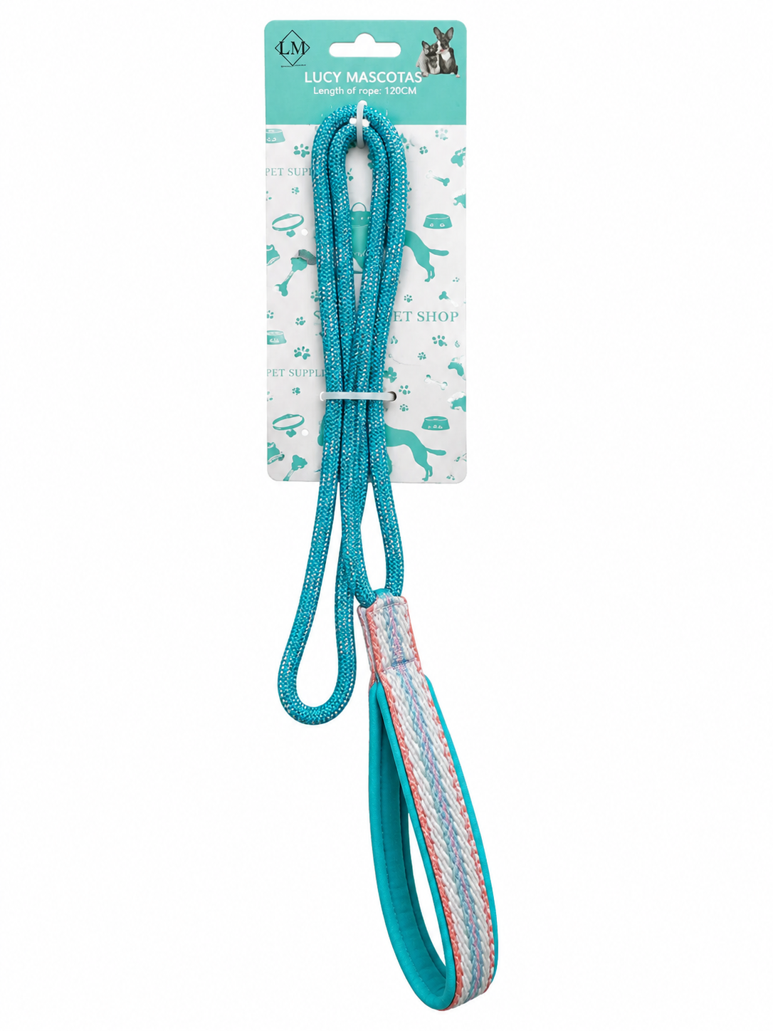 Correa Turquesa con Rosa para Perro – 120 cm