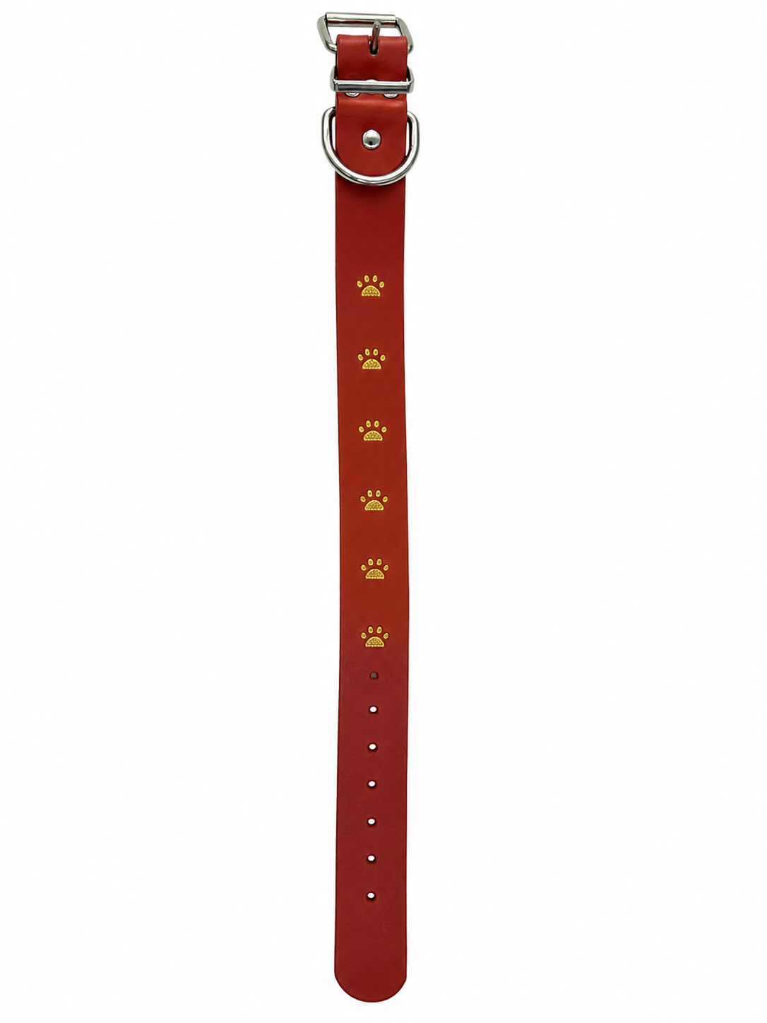 Collar de Cuero Tipo Fajo con Estampado de Huellitas para Mascota
