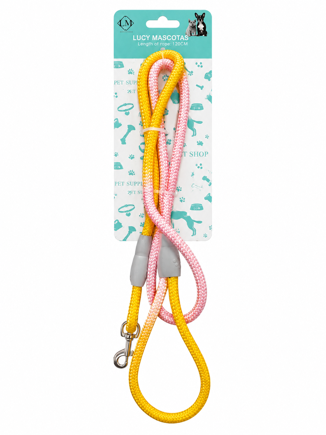 Correa Amarillo Dorado con Rosa para Perro – 120 cm